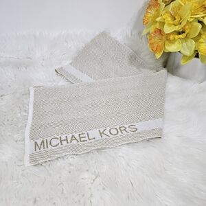Michael Kors cream and gold scarf